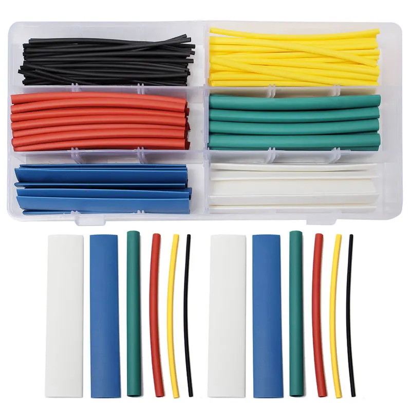 200 шт./компл. БЕЗГАЛОГЕННЫЕ термоусадочные трубки 2:1 набор кабелей 6 размеров