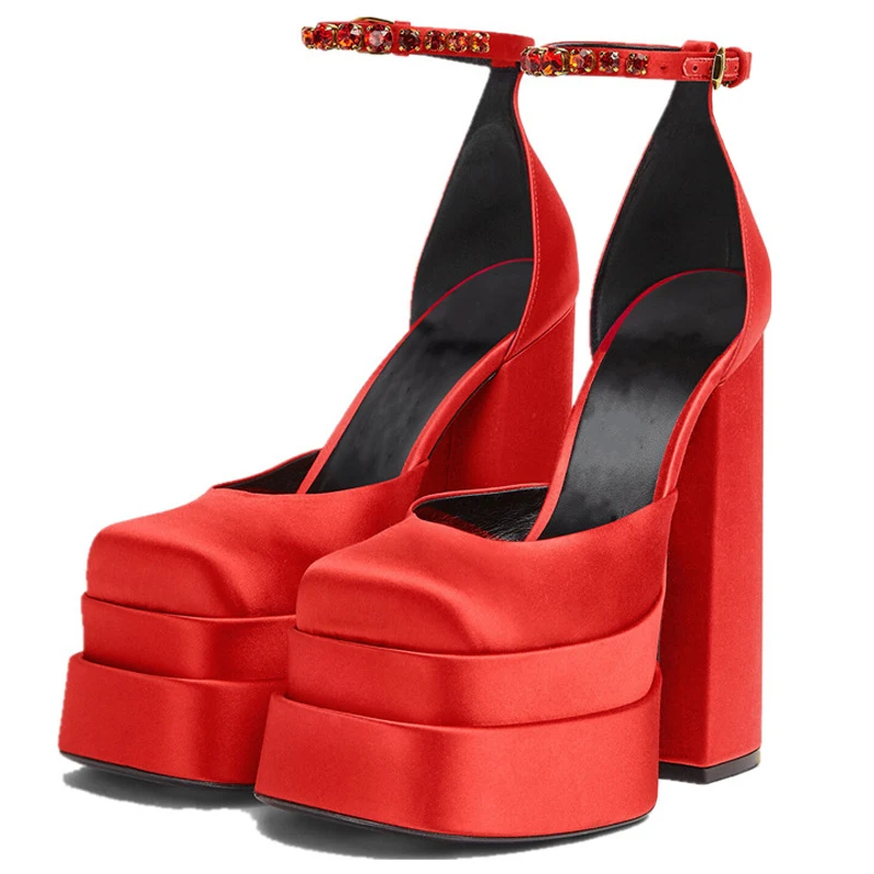 Туфли-лодочки женские на толстом каблуке пикантные Классические босоножки