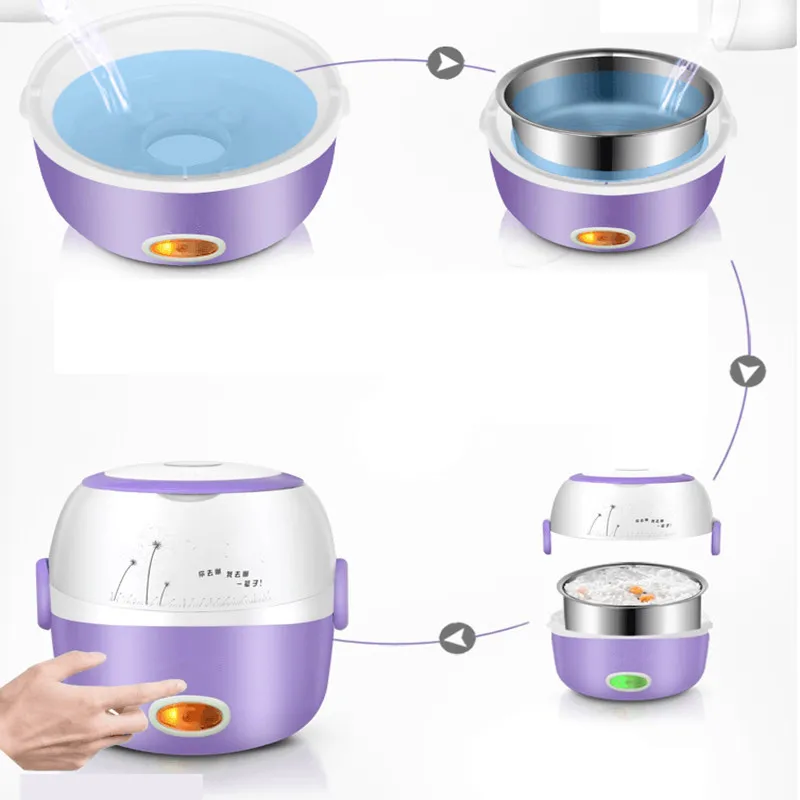 Портативная электрическая мини рисоварка 220 В электрический нагревательный бокс