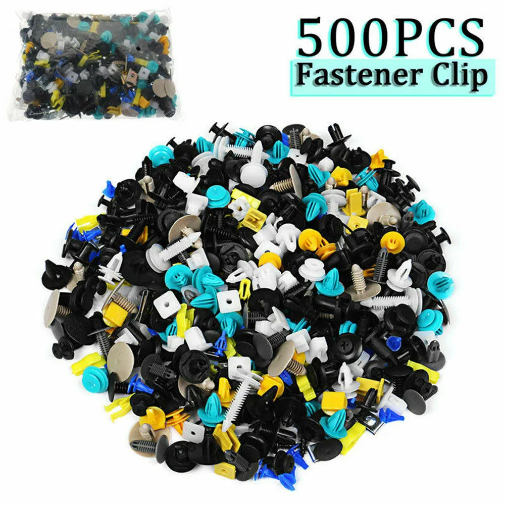 

Screw Rivet Clips Set Trim 500X Automobile Surfaces Body Bumpers Fasteners Fenders