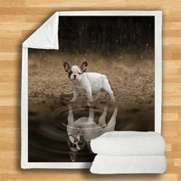 french bulldog cozy premiun fleece blanket 3d print sherpa blanket on bed home textiles