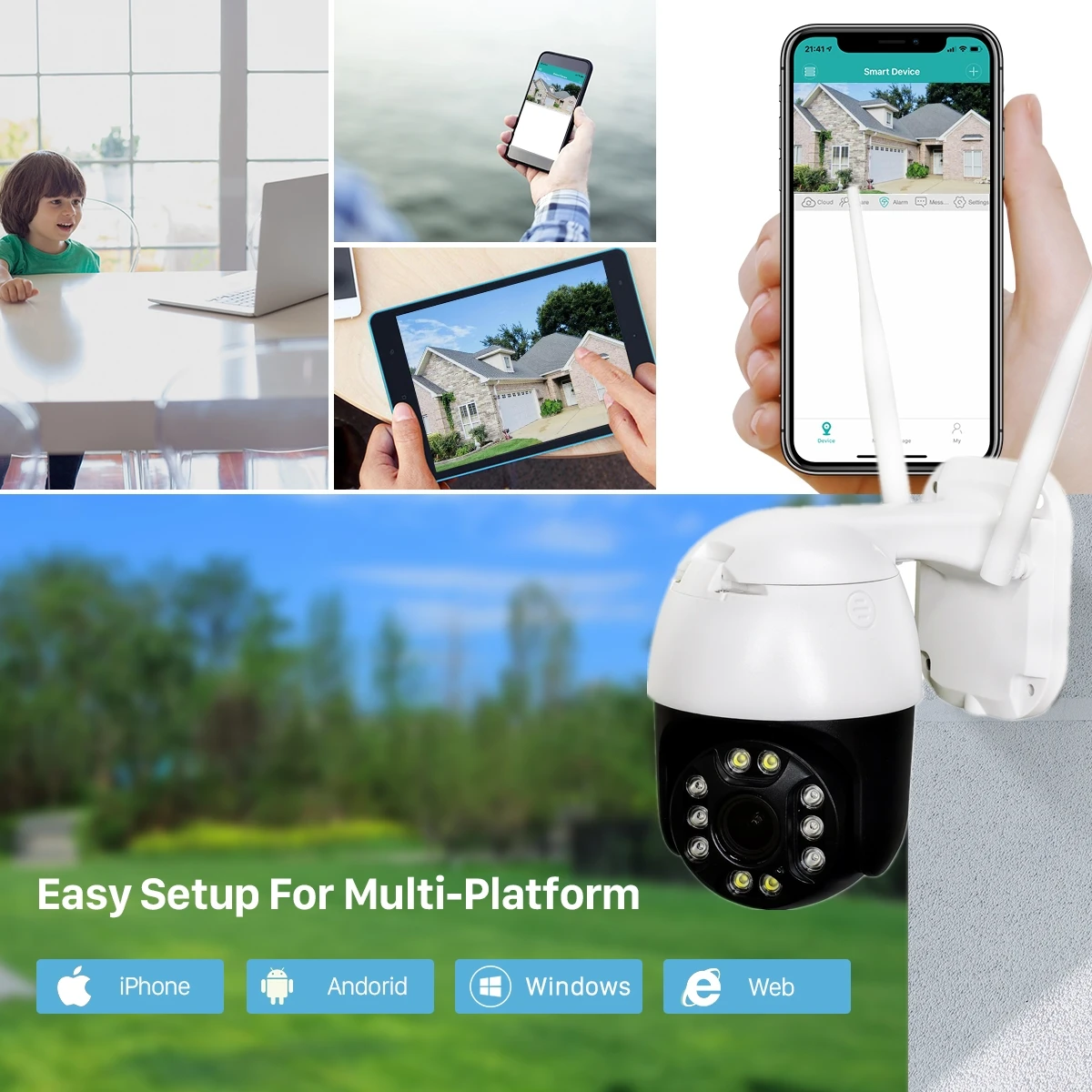 

CamHi 5MP IP Camera 5X Optical Zoom WiFi 1080P Home Security Surveillance Camera CCTV Camera Color Night Vision Outdoor Camera