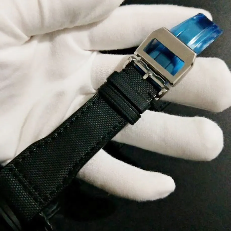 

Classic New Men Pilots Stainless Steel Sapphire Double Quartz Chronograph Canvas Leather Black Watch AAA+