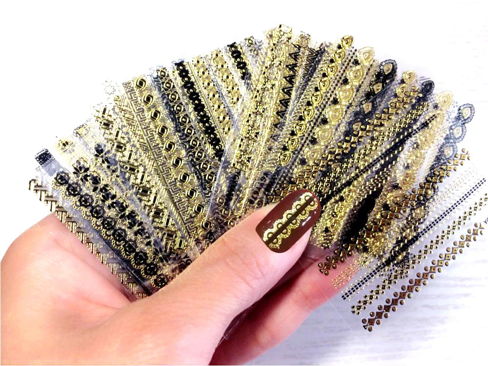 

24 шт./лот 3D виниловые наклейки на стену с изображением черного вызывающего кружевного цветка узор тиснения Подвески золото/серебро бронзов...