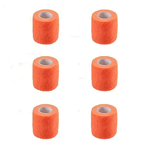 Orange 24 шт., тату-ручка, бинты, покрытие, обертывания, 5 см, нетканые, водонепроницаемые, самоклеющиеся, для пальцев, защита запястья, для тату, аксессуары - Цвет: Orange