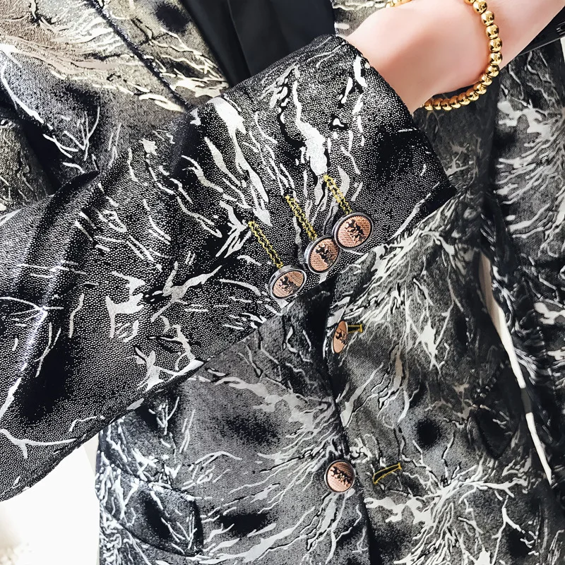 

style Silver England Men's Blazer Homme Mens Stylish Blazer Suit Jacket Men Slim Fit Suit Coat Friday Christmas Dress jacket