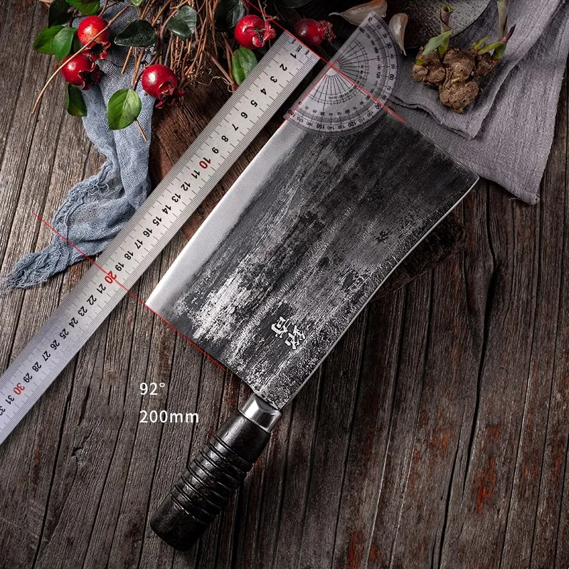 Blacksmith Forged Kitchen Traditional Old Commercial Strong Bone Chopper Market Sell Meat Knives Chef Special Big Cutting Tool | Дом и сад