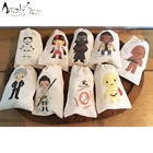 Тематические сумки для вечерние с мотивом войн, мешочки для конфет, подарочные пакеты, Симпатичные Звезды, 9 шт., конфетное событие, день рождения, праздвечерние чные контейнеры, поставки