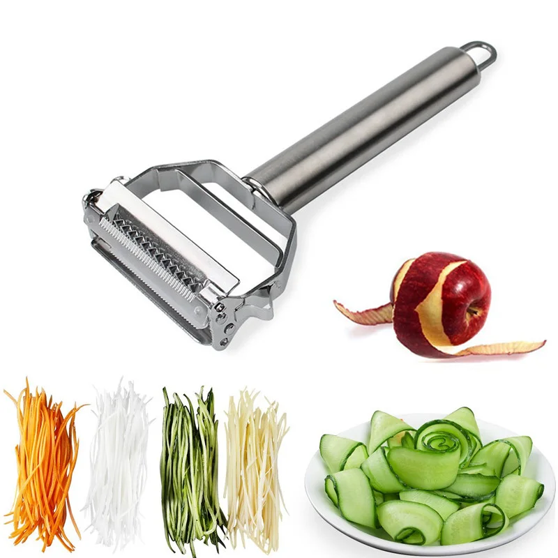 

1pc Multifunctional Julienne Peeler Vegetable Fruit Peeler Stainless Steel Durable Potato Slicer Shredder Carrot Peeler