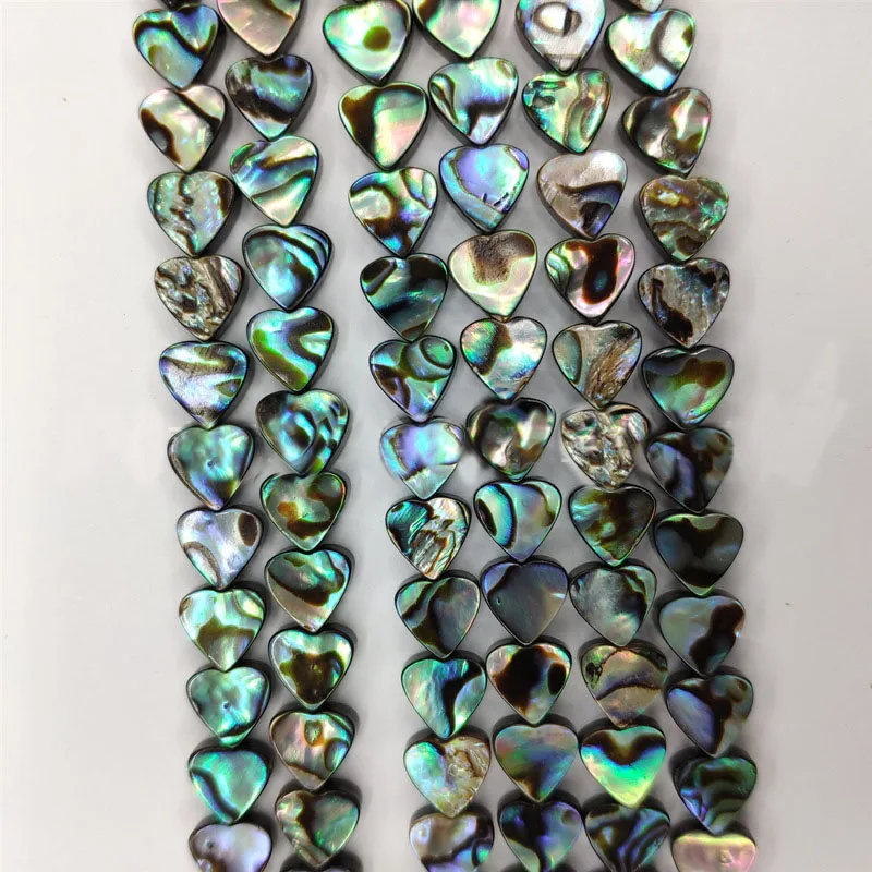

2PCS Natural abalone shell heart-shaped 8,10,12,14mm chain DIY manual,