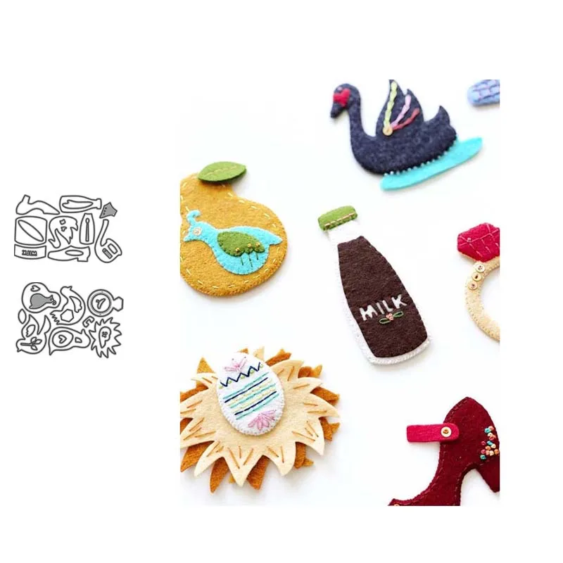 

2020 New Arrival High Heels Bird Nest Milk bottle Metal Cutting Dies Embossing Scrapbooking Stencil Craft Cut Dies DIY Card Hand