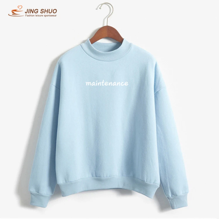 Light blue Новинка, женская простая повседневная толстовка с капюшоном, женская осенняя и зимняя однотонная плотная Толстовка с длинным рукавом и надписью, на заказ - Цвет: Light blue