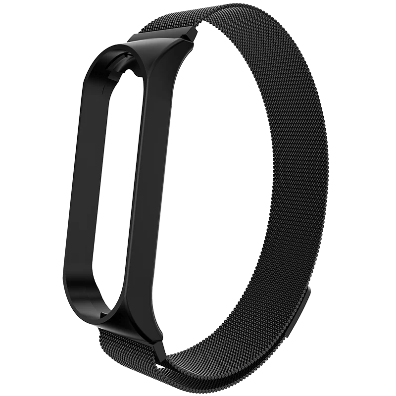 black Mi Band 4 ремешок обновленный Магнитный Миланский Браслет из нержавеющей стали роскошный ремешок на запястье для MiBand 4/3 умный Браслет - Цвет: black