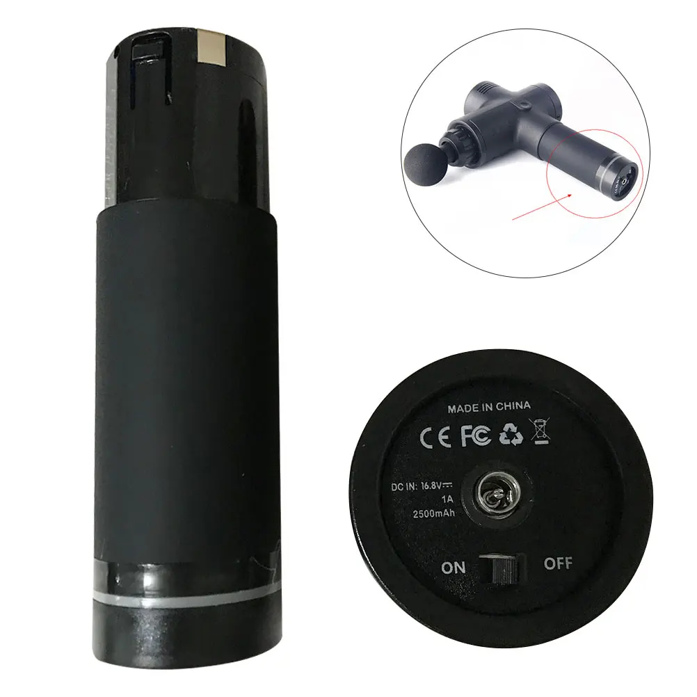 2500mAh 12V battery Массажный пистолет для мышц, облегчающий боль, расслабляющий тело, электронный массажер с 4 головками, ЖК-дисплей, 30 скоростей, Вибрационный массажер для мышц - Цвет: 2500mAh 12V battery