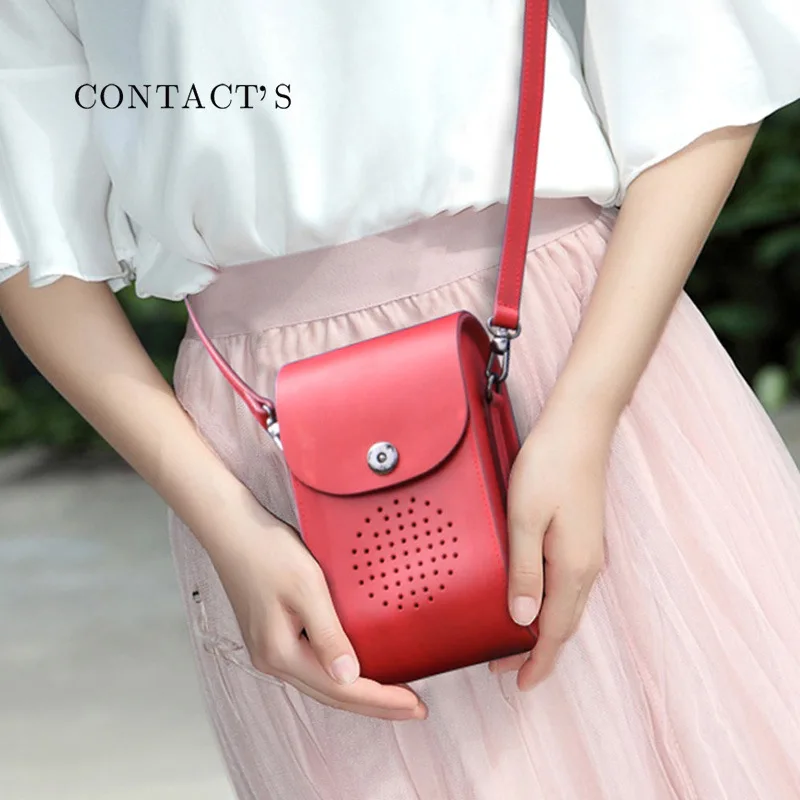 

High Quality Women Handbag Genuine Leather Shoulder Bag Fashion Ladies Crossbody Bag For Cell Phone Female Bolsas Mini Phone Bag