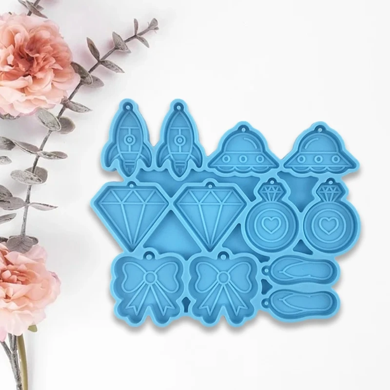 

Rocket UFO Diamond Target Flip-flops Bowknot Shaped Earrings Epoxy Resin Mold Jewelry Necklace Pendant Silicone Mould
