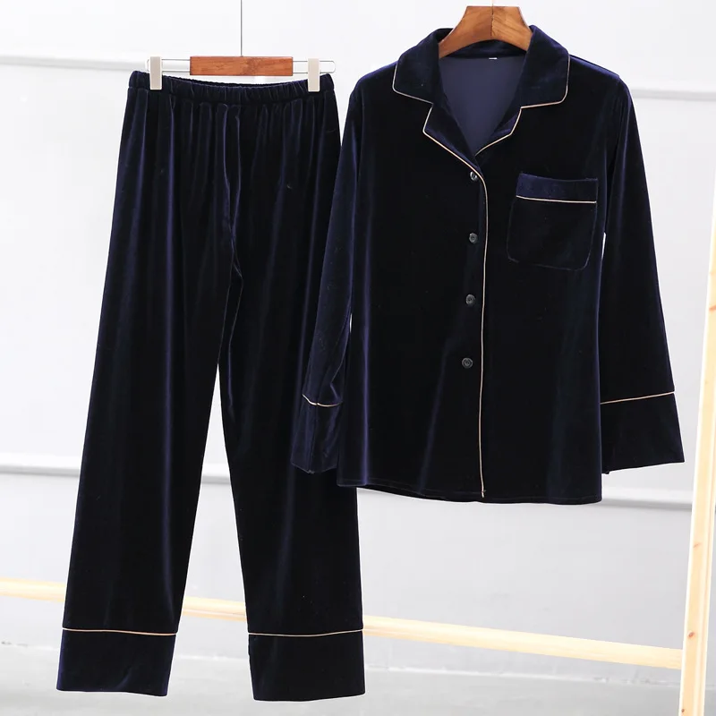 Пижама женская велюровая зимняя домашняя одежда для сна 2 шт./комплект|Кофты сна| |