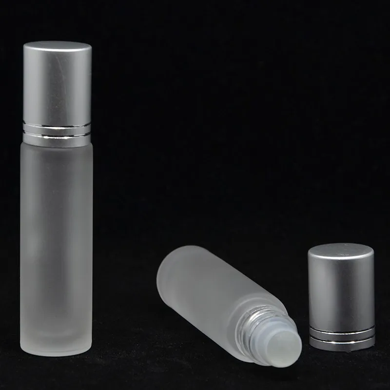 1pc10ml Thick Frosted Glass Roll On Essential Oil Refillable Empty Perfume Bottle 10cc Stainless Roller Ball Free Shipping | Красота и