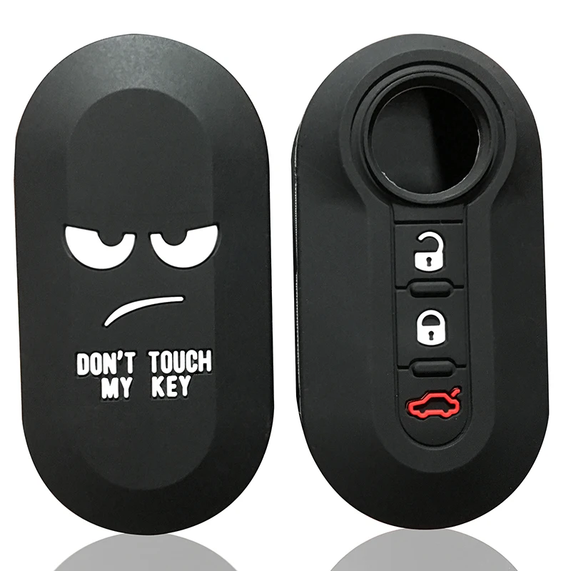 Силиконовый чехол для автомобильного ключа Fiat 500 складной с откидной крышкой и