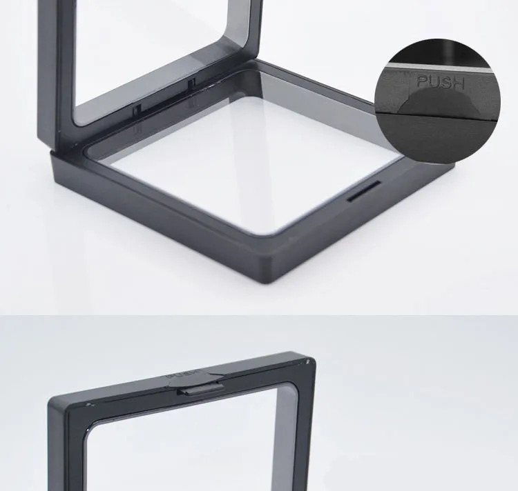 Модный ABS чехол s дисплей s квадратный 3D альбомы плавающая рамка держатель Черный Белый Монета коробка ювелирных изделий Дисплей Чехол для свадьбы