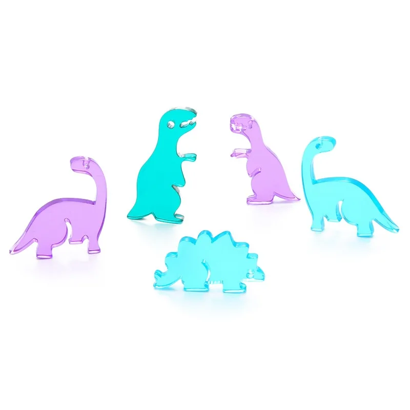 

10pcs/lot Cute Acrylic Dinosaur Maple Leaf Charms For Necklace Pendant Eardrop Earrings Jewelry Findings Kawaii Girl Accessory