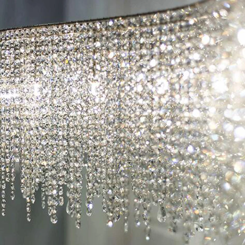 

Home new design long crystal chandelier LED light length 100cm lustre moderne lampadario dinning room living room chandelier