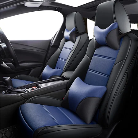 Blue luxury Пользовательские автомобильное сиденье из кожи чехол для mitsubishi outlander xl 3 ASX Pajero sport lancer 9 аксессуары Чехлы для автомобиля - Название цвета: Blue luxury