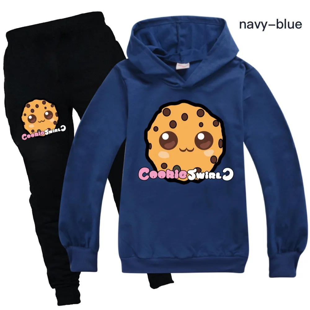 Spring Fashion Boy Hoodie Girl Clothes Children's Clothing Cookie Swirl C Sweaters Suit Kids Clothes BoysTop +Pants 2pcs Set