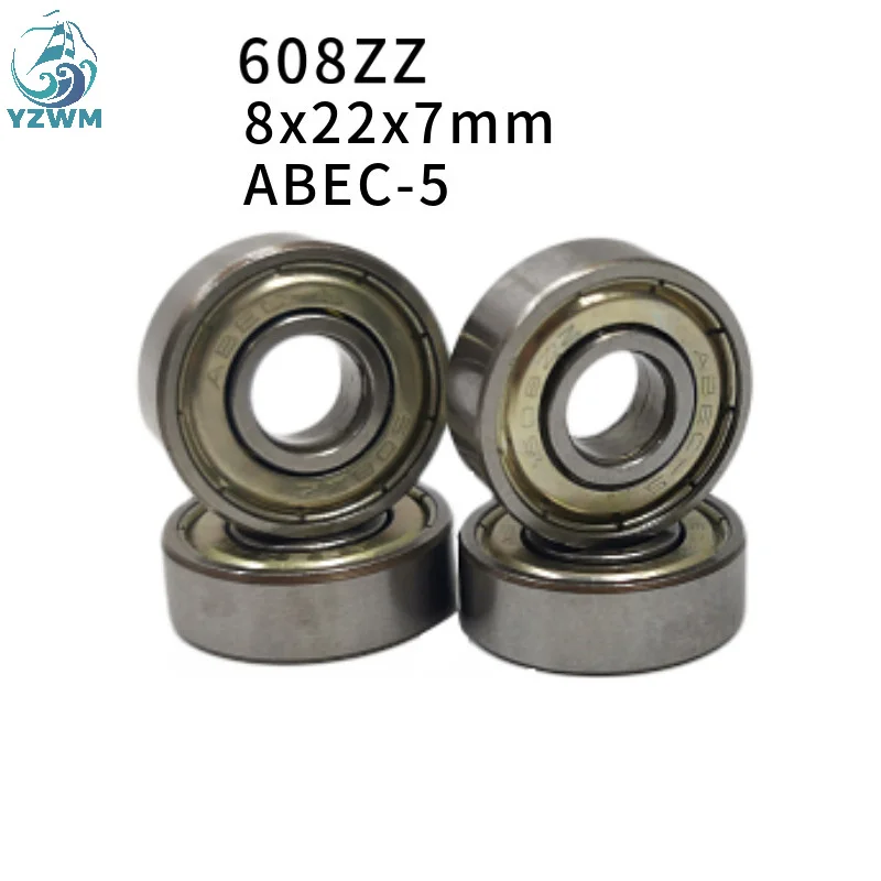 

YZWM Miniature Deep Groove Ball Bearing 608zz Skateboard Roller Skate Bearing Baby Carriage Toy Caster Bearing