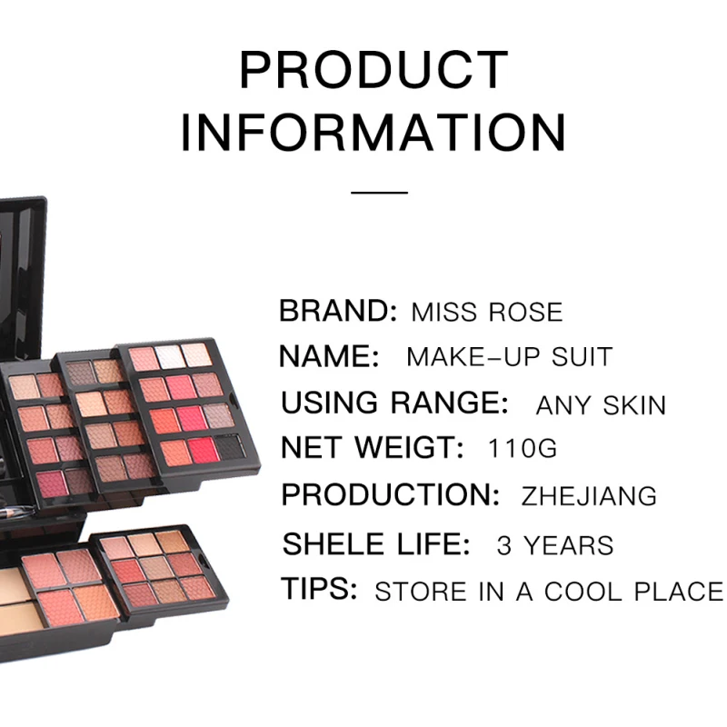 

MISS ROSE Colorful Eye Shadow Palette Matte Texture Fine And Silky Powder Eyeshadow Set Easy To Color Eye Makeup Box TSLM1