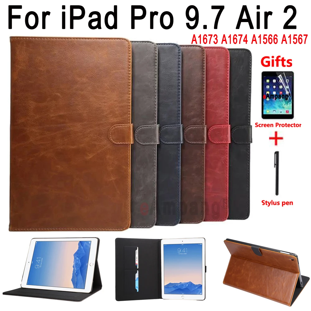 

Премиум кожаный чехол для iPad Pro 9,7 Air 2 A1673 A1674 A1675 A1566 Smart Auto Sleep Wake противоударный флип чехол для планшета