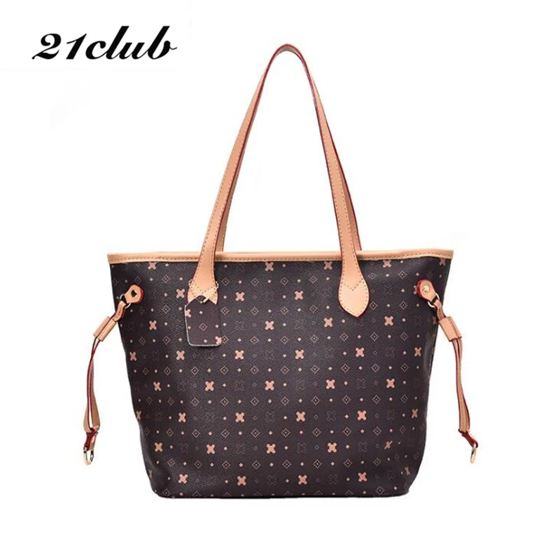 21CLUB Brand Fashion Large capacity Diamond lattice Star Ladies Totes Shopping Office Purse Female Handbags Women Shoulder Bags | Багаж и