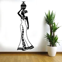 wall vinyl sticker decals mural room design pattern art decor african woman girl africa culture dance style pitcher vase