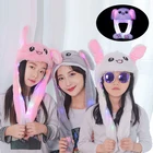 Новинка, зимняя шапка с подвижными ушками кролика, плюшевая утепленная шапка для улицы, шапки с подвижными ушками, шапки светильник подвижными ушками, легкая шапка кролика, шапка для вечеринки, игрушки