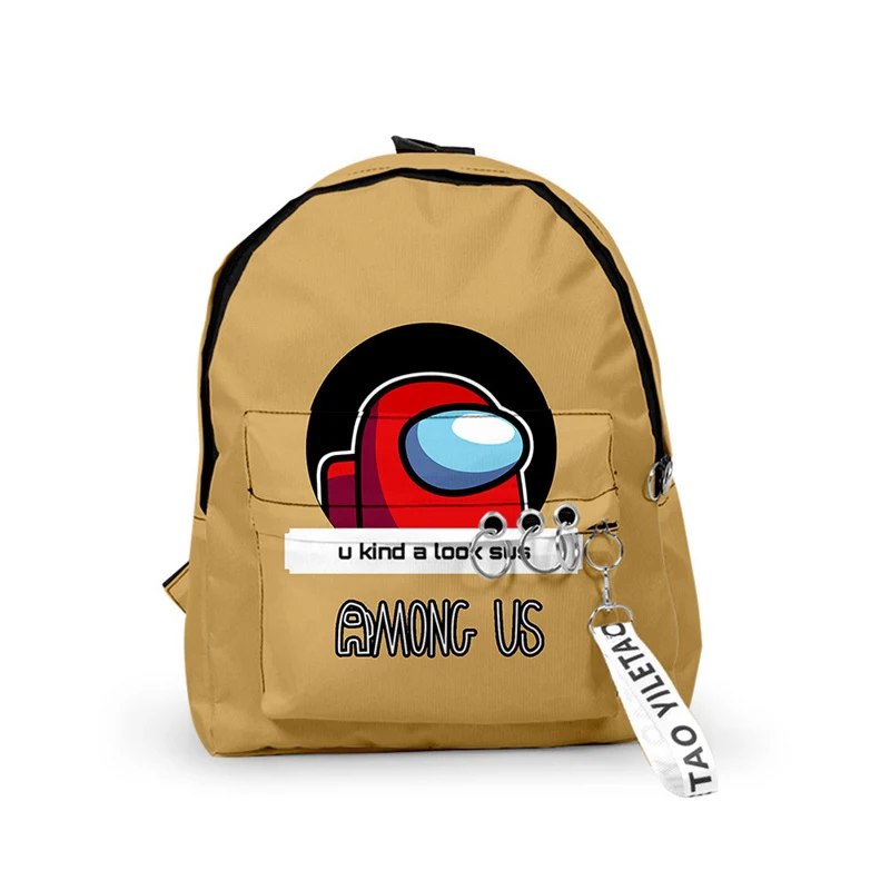 

Among Us Printed Backpack Boys Girls School Bags Key Chain Teenager Students Backpack Waterproof Oxford Casual BackPack For Gift