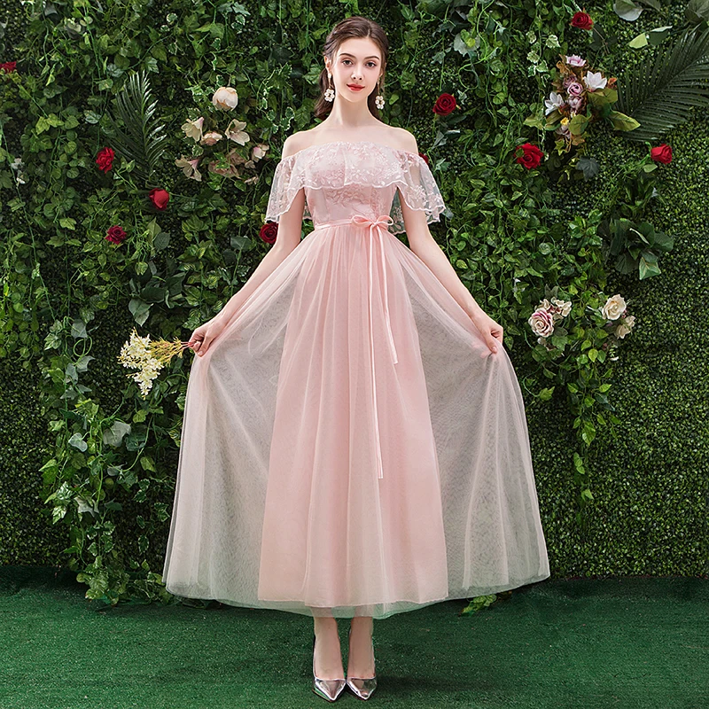 Женское элегантное платье для свадебной вечеринки розовое подружки невесты