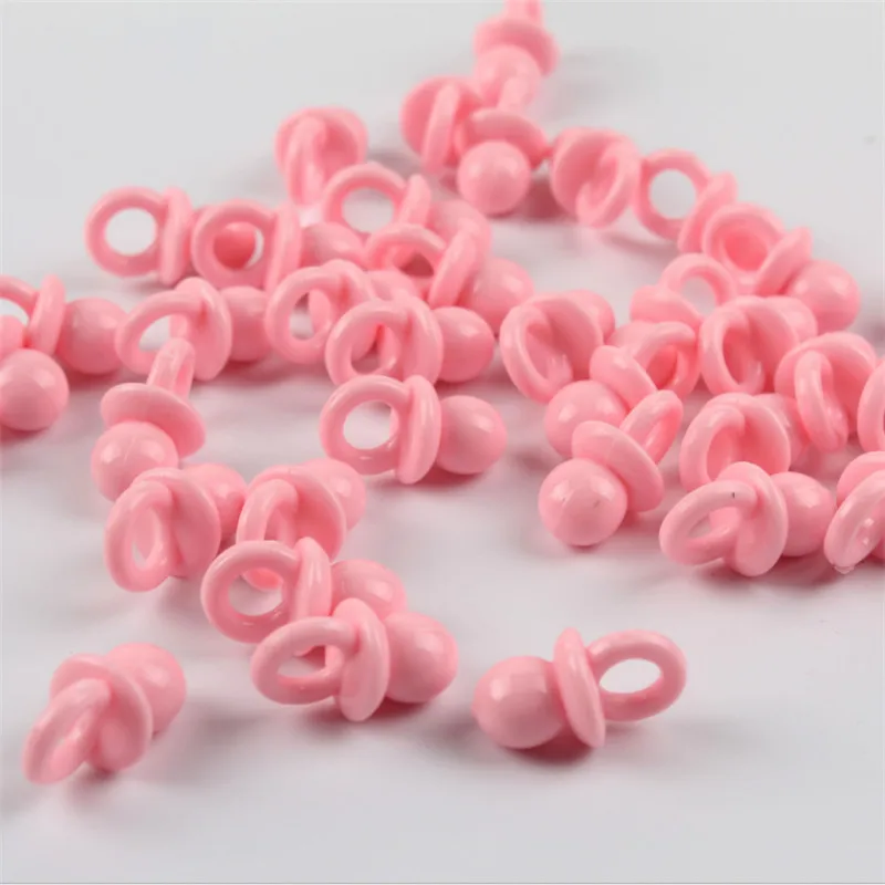 

25pcs 22mm AcrylicPacifier Mini Beads for Baby Shower Decorations DIY Pink/blue Pacifier Jewelry for Guest Party Decoration-S