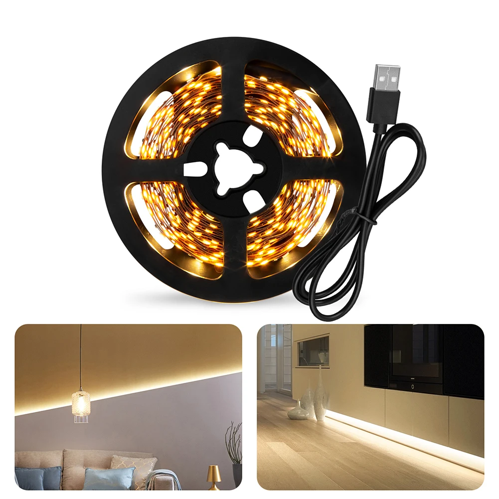 

USB LED Strip DC5V Flexible Lamp Warm Light TV Background Lighting Decor