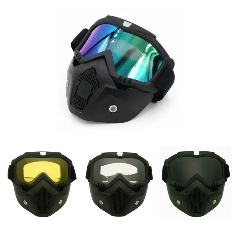 Motocross Goggles Full Face Motorcycle Mask Eyeswear Detachable Eye Glass Protection for Windproof Vintage Helmet Motorbike Gear |