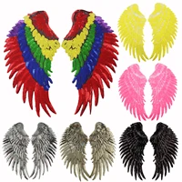 sequins wings badges large size clothes patches iron on patches wholesale embroidery patch clothing accessories