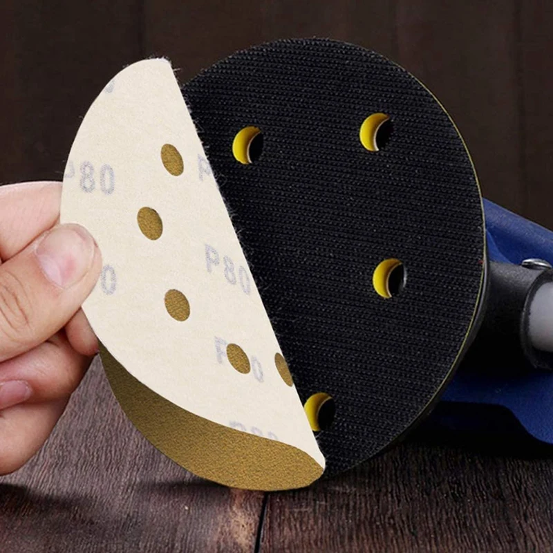 

5-Inch 8-Hole Hook and Loop Sanding Discs, Orbital Sander Sandpaper Discs, 100 Pieces, Include 60,80,120,150,220 Grit