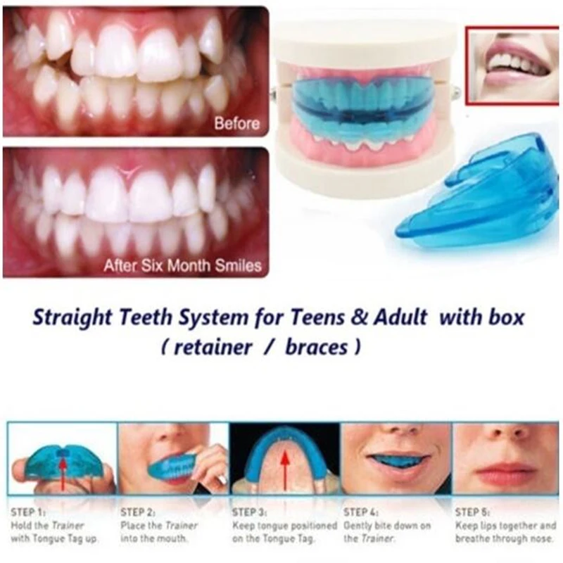 

Soft Orthodontic Brace Buck Teeth Retainers Boxing Tooth Protector Dental Mouthpieces Orthodontic Appliance Trainer