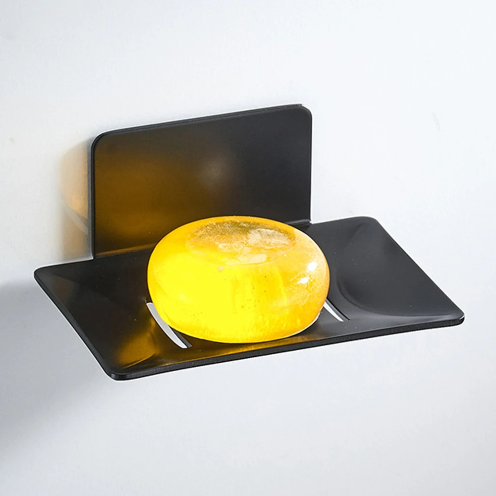 

Drain Soap Dish Tray Accessories Storage Kitchen Reusable Holder Space Saving Home Wall Mount No Drilling Bathroom Aluminum