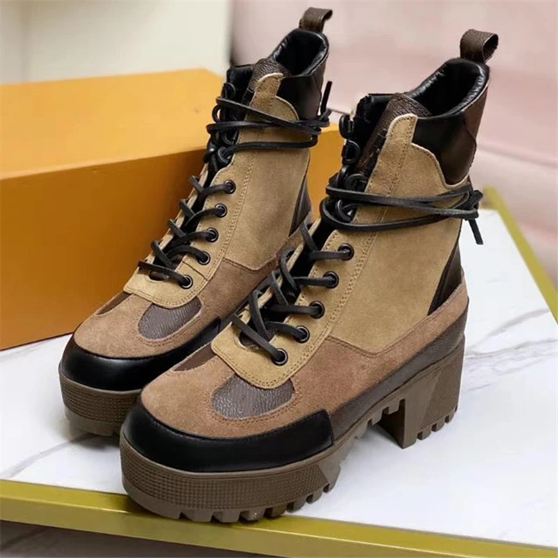 

Женские ботинки на платформе, с круглым носком, на шнуровке