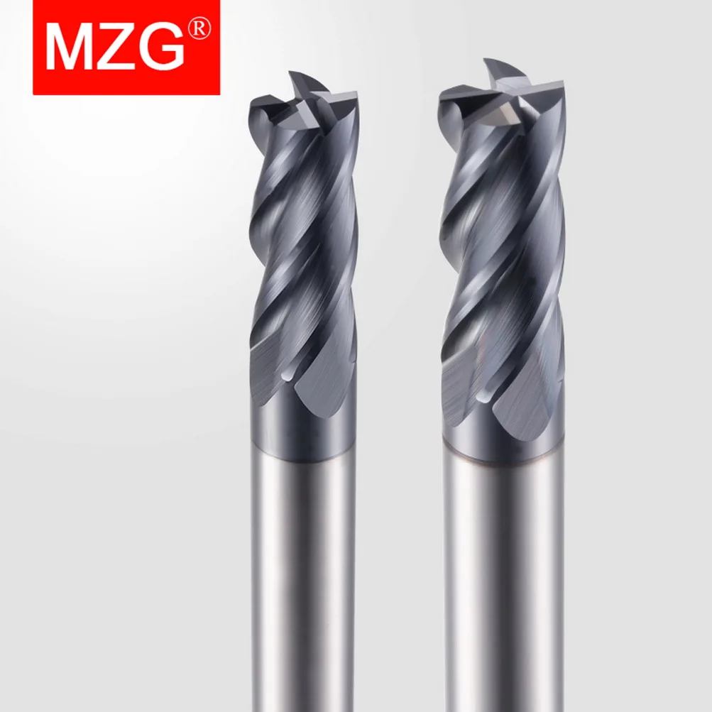 MZG 1PC 4 Flute HRC45 CNC 6 8 10 12 mm Lathe Machining Carbon Steel Milling Tool Cutter Flat Square Solid Carbide End Mill | Инструменты