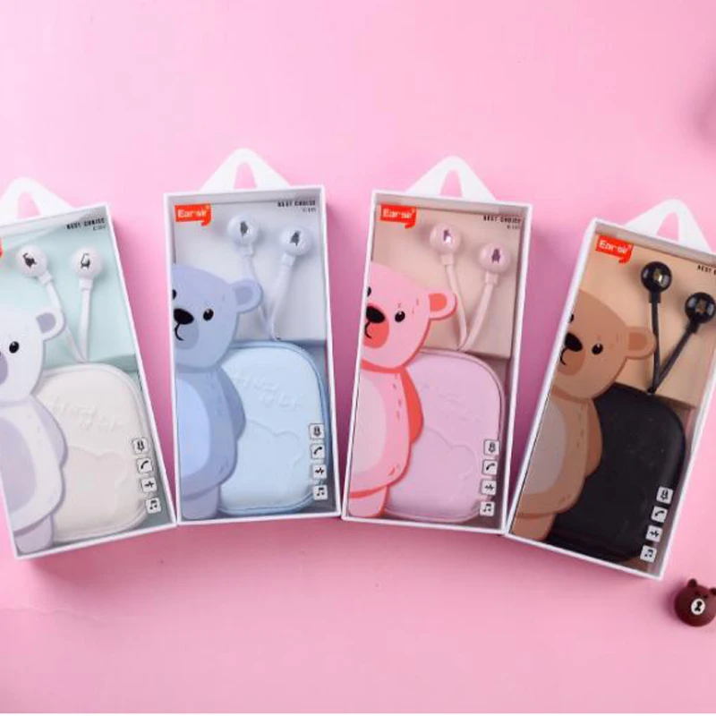 Наушники вкладыши с милым мультяшным медведем 3 5 мм Универсальные наушники