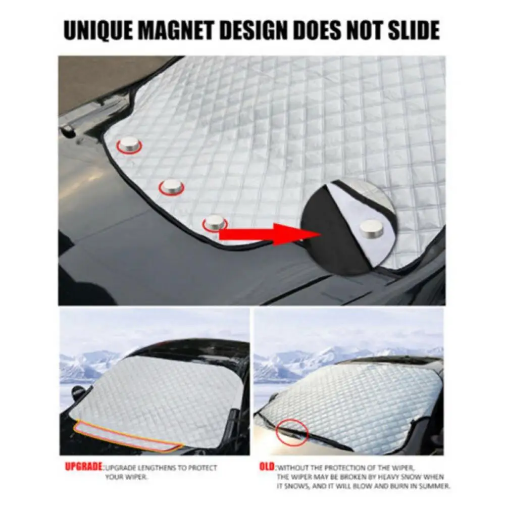 

Car Front Window Sunshade Snow Block UV Protector Cover with Magnetic Edges