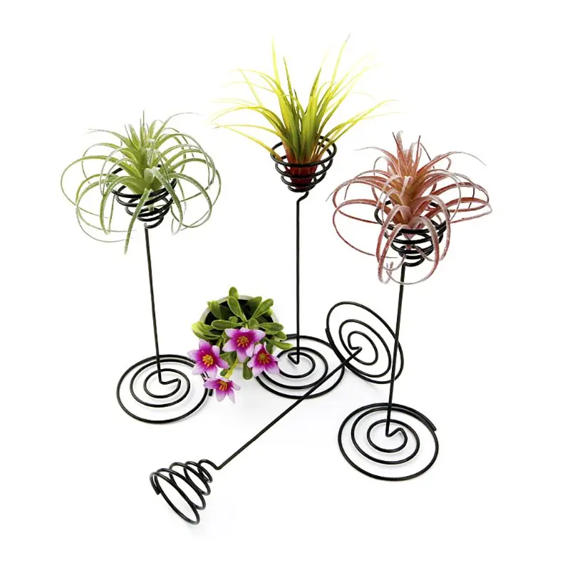 

Creative Black Iron Air Pineapple Base Plant Flower Pot Rack Holder Home Balcony Garden Decor Supplies Landscape