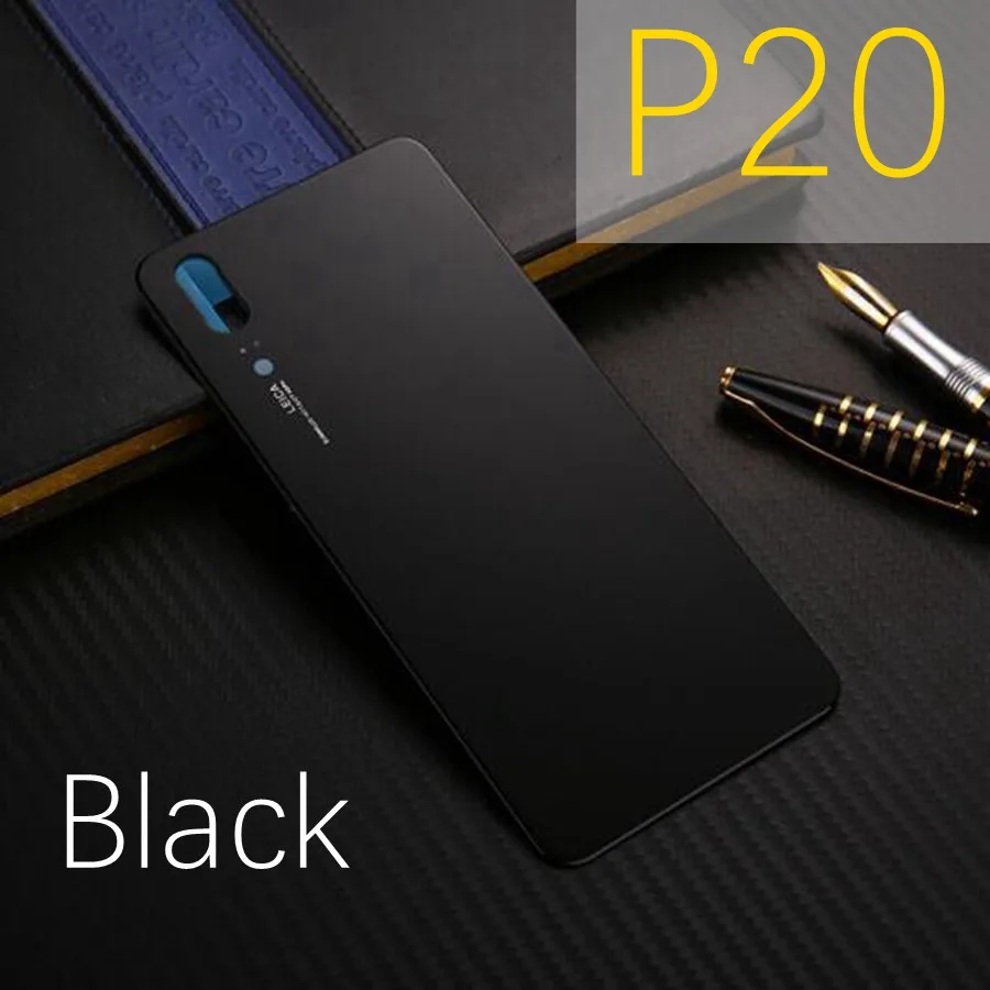 P20 Black Для huawei P20 Pro Крышка батарейного отсека задняя дверь Корпус Задняя стеклянная панель для huawei P20 Lite Крышка батарейного отсека Nova 3e Замена - Цвет: P20 Black