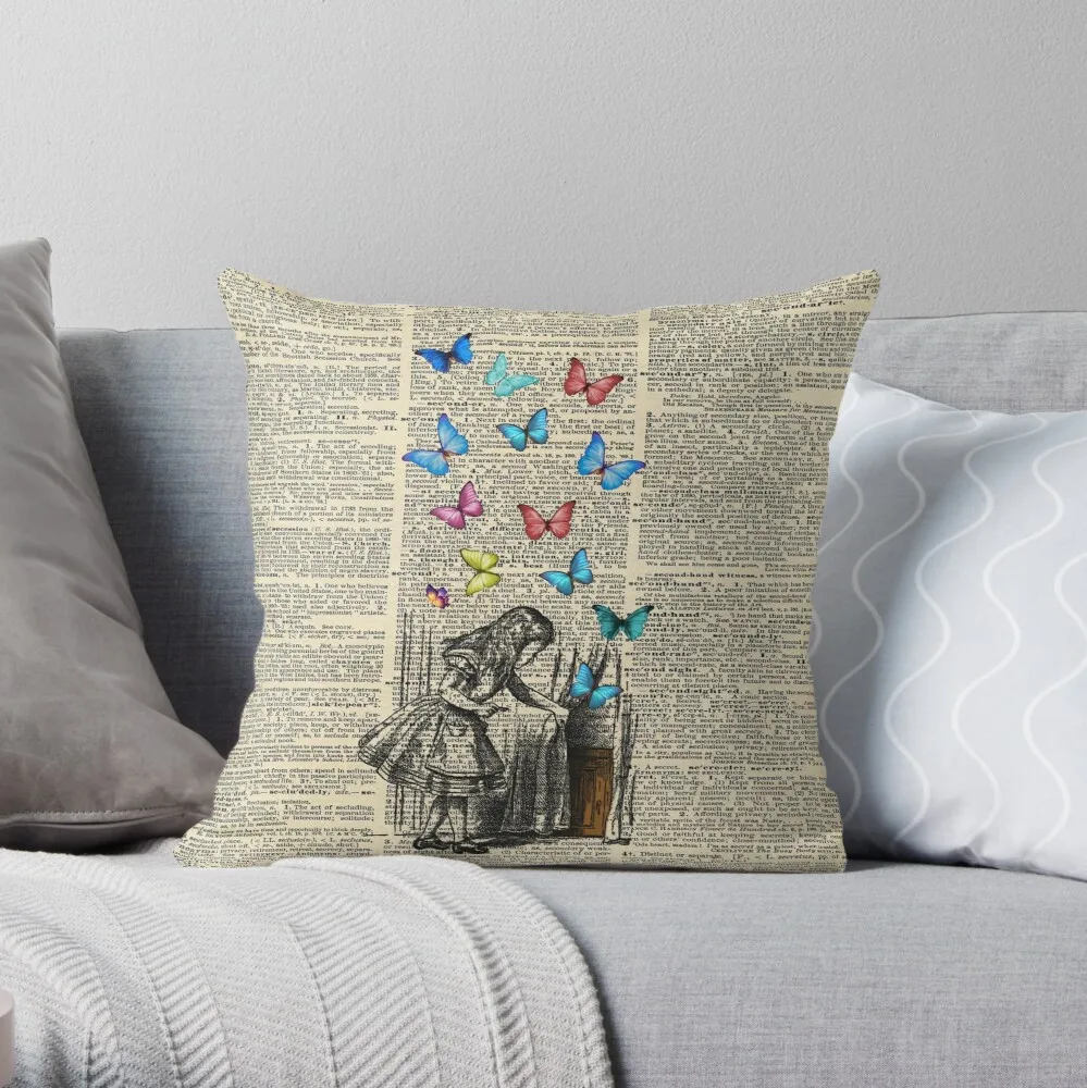 

Alice In Wonderland - Let The Adventure Begin Throw Pillow Pillow Case Polyester Home Decora Pillowcases Throw Pillow Case